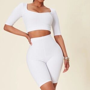 NWT FASHION NOVA WHITE SET SIZE L